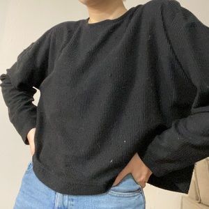 zara ribbed black basic long sleeve